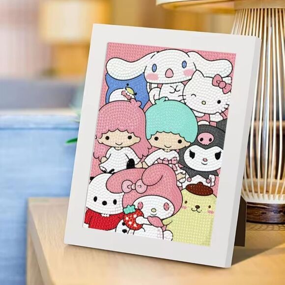 Brand New DIY Hello Kitty & Friends Diamond Beads Art With Frame - Picture 1 of 9